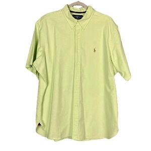 Ralph Lauren Classic Fit Shirt Mens XXL‎ Short Sleeve Button Down Light Green